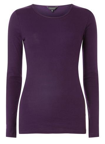 Dorothy Perkins Purple Long Sleeve Crew Neck Top