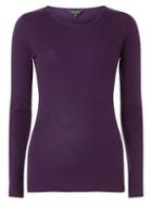 Dorothy Perkins Purple Long Sleeve Crew Neck Top