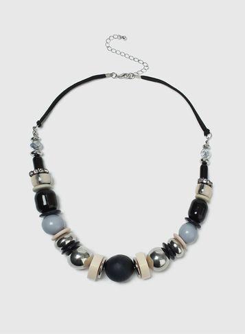Dorothy Perkins Black And Grey Resin Necklace
