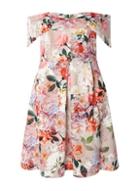 Dorothy Perkins Dp Curve Multi Coloured Scuba Bardot Fit And Flare Dress