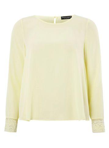 Dorothy Perkins Lime Lace Cuff Blouse
