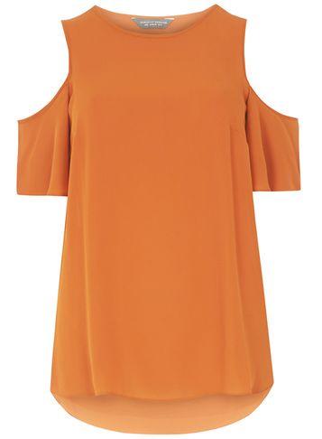 Dorothy Perkins *tall Rust Cold Shoulder Top