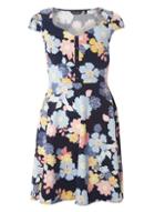 Dorothy Perkins Navy Floral Button Front Dress