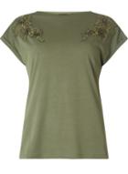 Dorothy Perkins Khaki Floral Applique T-shirt