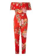 Dorothy Perkins Red Oriental Print Jumpsuit
