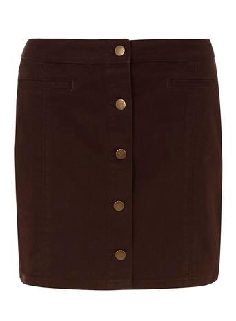 Dorothy Perkins Chocolate Denim Button Mini Skirt