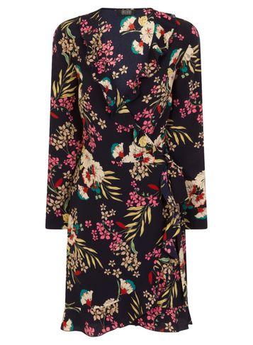 Dorothy Perkins *girls On Film Navy Wrap Dress
