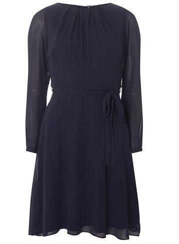 Dorothy Perkins *billie & Blossom Navy Pleated Neck Skater Dress