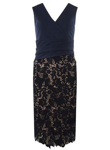 Dorothy Perkins *scarlett B Navy 2-in-1 Lace Bodycon Dress