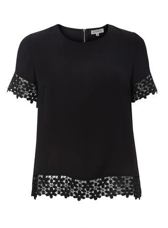 Dorothy Perkins Alice & You Black Crochet Hem Top