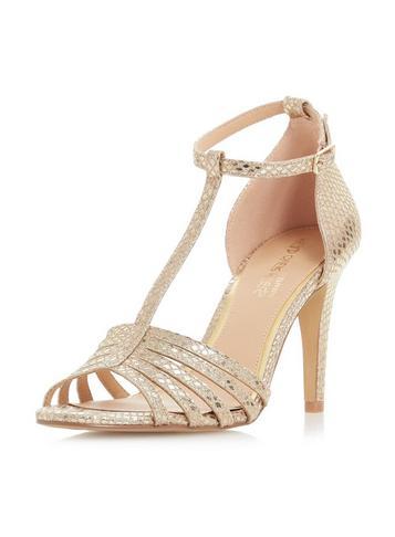 Dorothy Perkins *head Over Heels Gold Michele Heel Sandals
