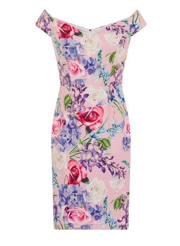 Dorothy Perkins *paper Dolls Multi Floral Bardot Dress