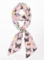 Dorothy Perkins Pink Butterfly Skinny Scarf