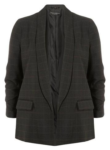 Dorothy Perkins Grey Check Edge To Edge Jacket