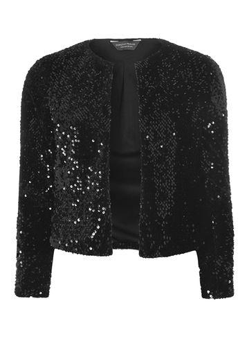 Dorothy Perkins Black Sequin Embellished Boxy Jacket