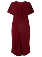 Dorothy Perkins Dp Curve Wine Knot Front Shift Dress