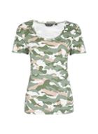 Dorothy Perkins Khaki Camouflage Print Scoop T-shirt