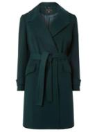 Dorothy Perkins Dp Curve Emerald Wrap Belted Coat