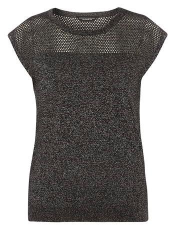 Dorothy Perkins Charcoal Sparkle Pointelle Tee