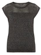 Dorothy Perkins Charcoal Sparkle Pointelle Tee