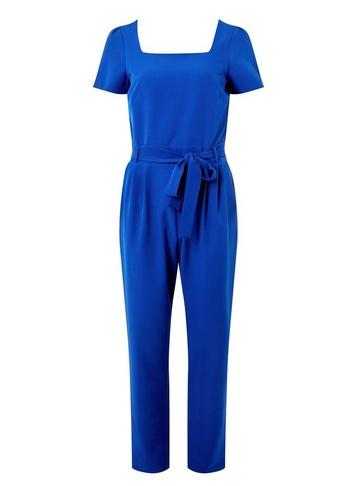 Dorothy Perkins Cobalt Blue Square Neck Belted Jumpsuit