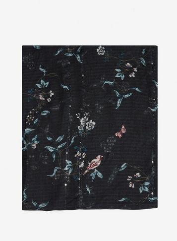 Dorothy Perkins Black Floral Dragonfly Print Scarf