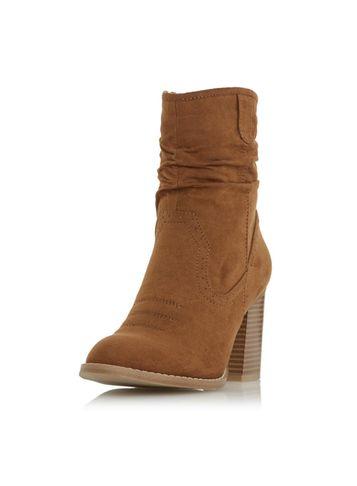 Dorothy Perkins *head Over Heels Dune Railey Brown Heeled Boots