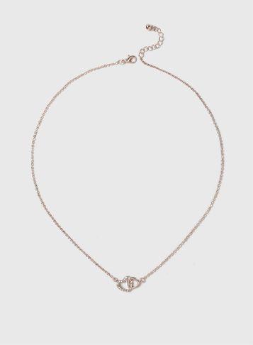 Dorothy Perkins Rose Gold Interlocking Heart Necklace