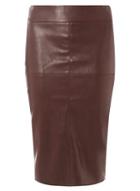 Dorothy Perkins Burgundy Faux-leather Midi Skirt