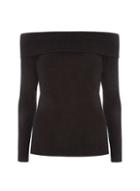 Dorothy Perkins Black Brushed Bardot Top