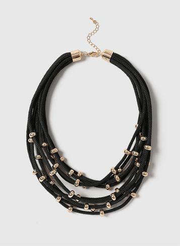Dorothy Perkins Black Multirow Bead Necklace