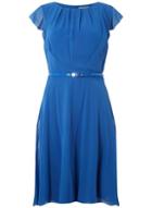 Dorothy Perkins *billie & Blossom Tall Blue Belted Flare Dress