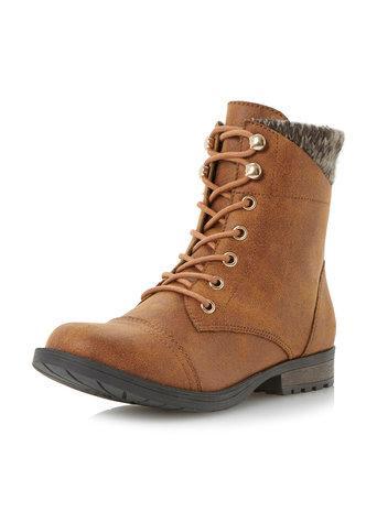 Dorothy Perkins Head Over Heels By Dune Preston Lace Up Knit Cuff Boot