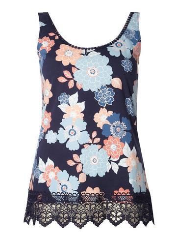 Dorothy Perkins Navy Floral Crochet Vest