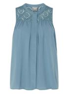 Dorothy Perkins *vero Moda Blue Lace Detail Shirt