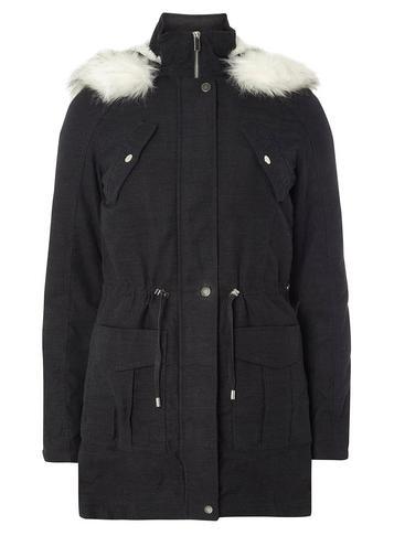 Dorothy Perkins *tall Twill Zip Hood Parka Coat
