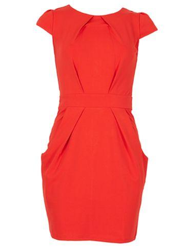 Dorothy Perkins *blue Vanilla Red Pleated Tulip Bodycon Dress