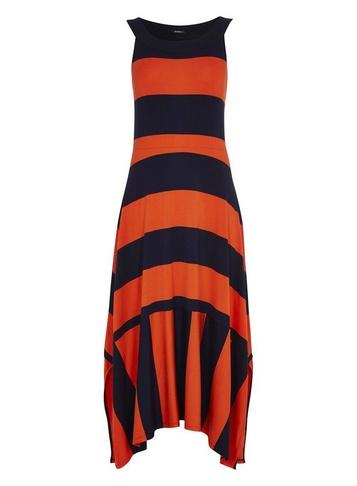 *roman Originals Orange And Black Stripe Jersey Dress
