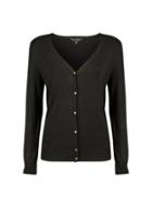 Dorothy Perkins Black V-neck Gold Button Cardigan