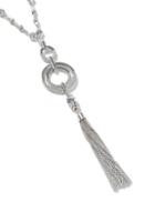 Dorothy Perkins Silver Glitter Detailed Long Necklace