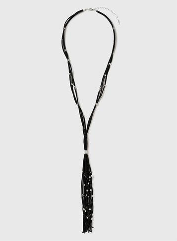 Dorothy Perkins Black Fabric Beaded Necklace