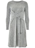 Dorothy Perkins Grey Knot Brushed Fit And Flare Dress