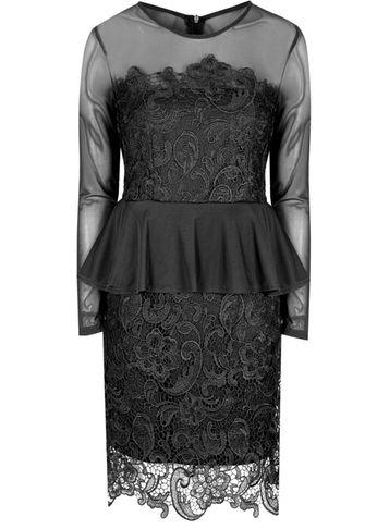 Dorothy Perkins *alice & You Black Lace Peplum Dress