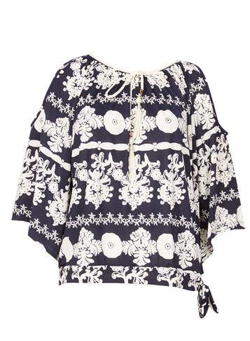 Dorothy Perkins *blue Vanilla Navy Cold Shoulder Tie Top