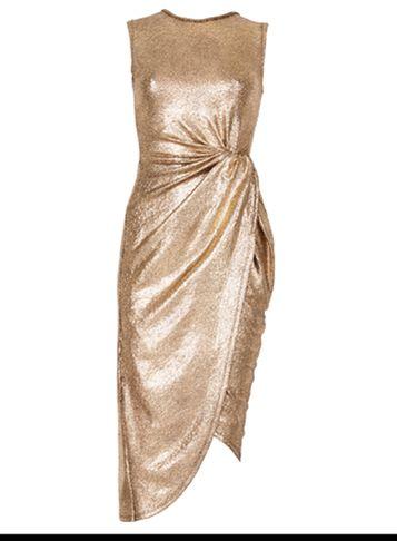 Dorothy Perkins *izabel London Gold Ruched Midi Dress