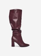 Dorothy Perkins Burgundy 'khloe' Pull On Rouched Boots