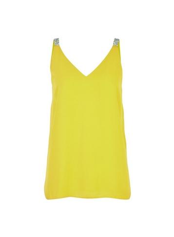 Dorothy Perkins Lime Glitter Strap Camisole Top
