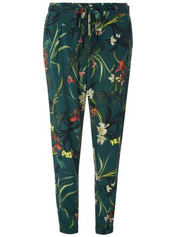 Dorothy Perkins Green Floral Tie Trousers