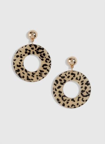Dorothy Perkins Animal Print Resin Disc Earrings