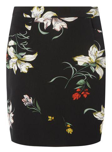 Dorothy Perkins Black Multi Floral Print Mini Skirt